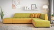 Ъглов диван Сохо с посока зелено с манго - изглед 2 - МебелМаг Ъглов диван Сохо с посока зелено с манго - изглед 2