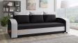 Диван Адриан триместни черен с бяла кожа - изглед 1 - МебелМаг Диван Адриан триместни черен с бяла кожа - изглед 1