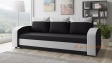 Диван Адриан триместни черен с бяла кожа - изглед 2 - МебелМаг Диван Адриан триместни черен с бяла кожа - изглед 2
