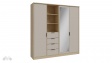 Гардероб Фортелия четирикрилни пясък с дъб пучини - изглед 5 - МебелМаг Гардероб Фортелия четирикрилни пясък с дъб пучини - изглед 5