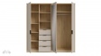 Гардероб Фортелия четирикрилни пясък с дъб пучини - изглед 8 - МебелМаг Гардероб Фортелия четирикрилни пясък с дъб пучини - изглед 8