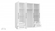 Гардероб Мокарис четирикрилни бял - изглед 3