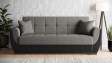 Диван Беланот триместни сив с черна кожа - изглед 2 - МебелМаг Диван Беланот триместни сив с черна кожа - изглед 2