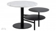 Холна маса Трио бял мрамор с черен мат - изглед 1 - МебелМаг Холна маса Трио бял мрамор с черен мат - изглед 1