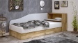 Мини приста с ракла 82/190 Селтик с включен матрак Бонел 82/190 келтски дъб със светло сиво - изглед 3 - МебелМаг Мини приста с ракла 82/190 Селтик с включен матрак Бонел 82/190 келтски дъб със светло сиво - изглед 3