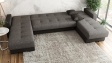 Ъглов диван Барселона универсален ъгъл сив с черно - изглед 4 - МебелМаг Ъглов диван Барселона универсален ъгъл сив с черно - изглед 4