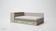 Приста с ракла 120/190 Лумо с включен матрак Бонел 120/190 сива кремона със силк лайт - изглед 2