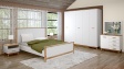 Спален комплект Линда бяло гладко с дъб кадис - изглед 1 - МебелМаг Спален комплект Линда бяло гладко с дъб кадис - изглед 1