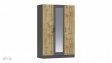 Гардероб Галати трикрилни дъб вотан светъл с антрацит - изглед 1 - МебелМаг Гардероб Галати трикрилни дъб вотан светъл с антрацит - изглед 1