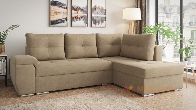 Ъглов диван Милан с посока бежов - МебелМаг Ъглов диван Милан с посока бежов