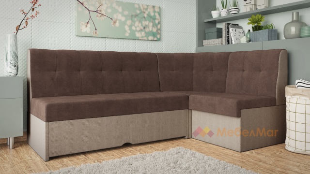 Кухненски ъгъл Камелот универсален ъгъл кафяв с бежово - МебелМаг Кухненски ъгъл Камелот универсален ъгъл кафяв с бежово