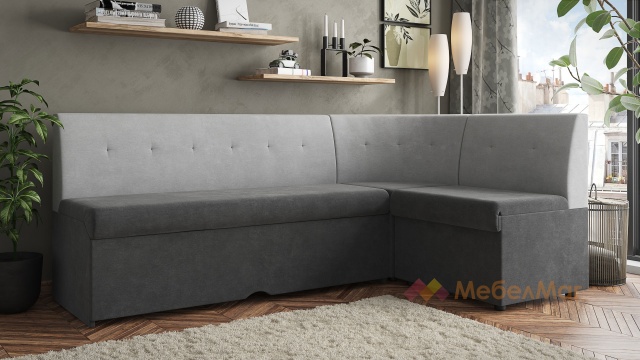 Кухненски ъгъл Патрик универсален ъгъл графит със сиво - МебелМаг Кухненски ъгъл Патрик универсален ъгъл графит със сиво