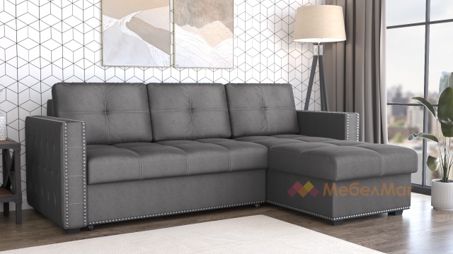 Ъглов диван Леонардо универсален ъгъл сив - МебелМаг Ъглов диван Леонардо универсален ъгъл сив