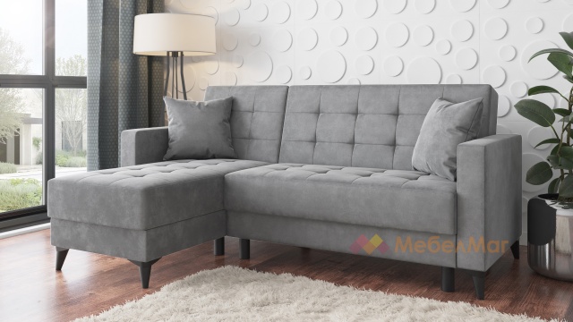 Ъглов диван Амалия универсален ъгъл сив - МебелМаг Ъглов диван Амалия универсален ъгъл сив