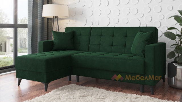 Ъглов диван Амалия универсален ъгъл зелен - МебелМаг Ъглов диван Амалия универсален ъгъл зелен