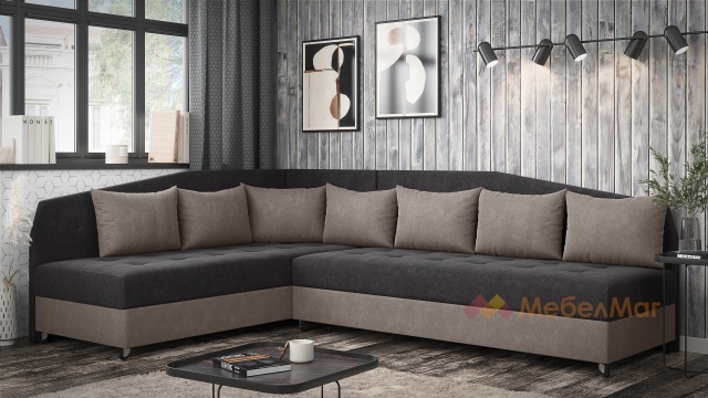Ъглов диван Елеганс Лукс универсален ъгъл графит със сиво - МебелМаг Ъглов диван Елеганс Лукс универсален ъгъл графит със сиво