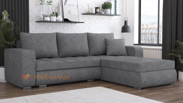 Ъглов диван Норич универсален ъгъл сив - МебелМаг Ъглов диван Норич универсален ъгъл сив