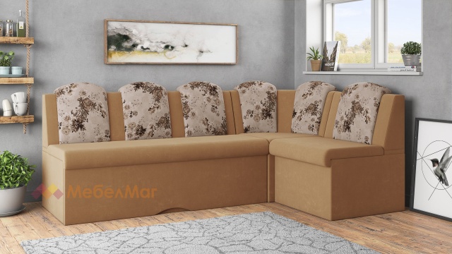 Кухненски ъгъл Гери универсален ъгъл светло кафяво - МебелМаг Кухненски ъгъл Гери универсален ъгъл светло кафяво