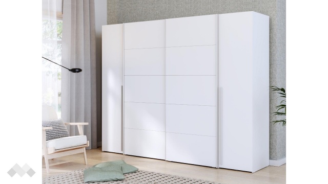Гардероб Арагона четирикрилни бял - МебелМаг Гардероб Арагона четирикрилни бял