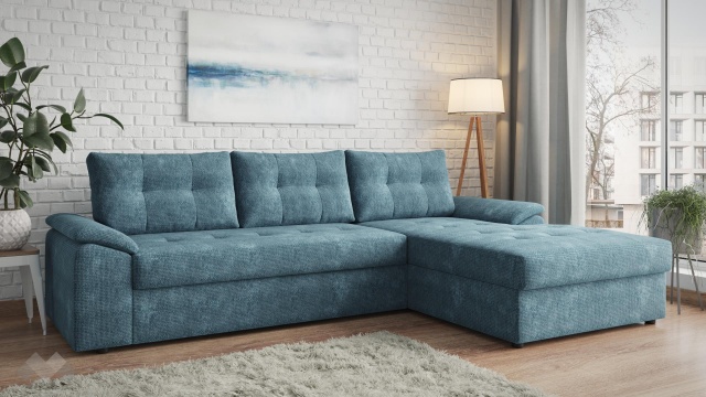 Ъглов диван Азалия с посока деним - МебелМаг Ъглов диван Азалия с посока деним