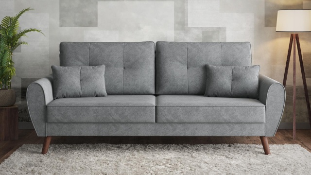 Диван Мерива триместни сив - МебелМаг Диван Мерива триместни сив