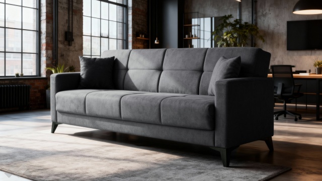 Диван Мира триместни сив - МебелМаг Диван Мира триместни сив