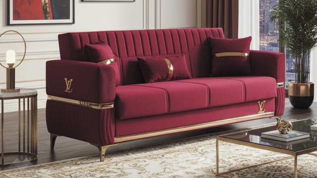 Диван Верино триместни червен - МебелМаг Диван Верино триместни червен