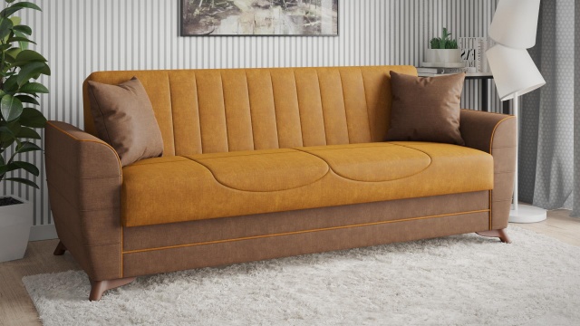 Диван Ялта триместни горчица - МебелМаг Диван Ялта триместни горчица