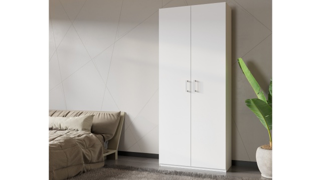 Гардероб Хомано двукрилни бял - МебелМаг Гардероб Хомано двукрилни бял