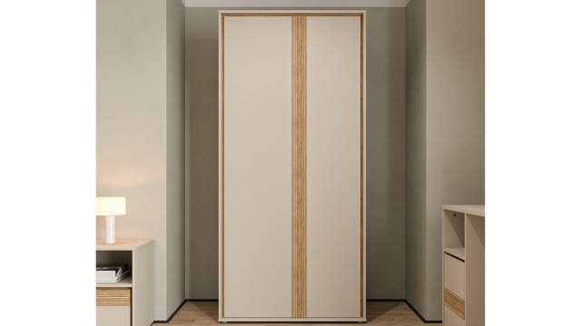 Гардероб Векслин двукрилни пясък с дъб маувела