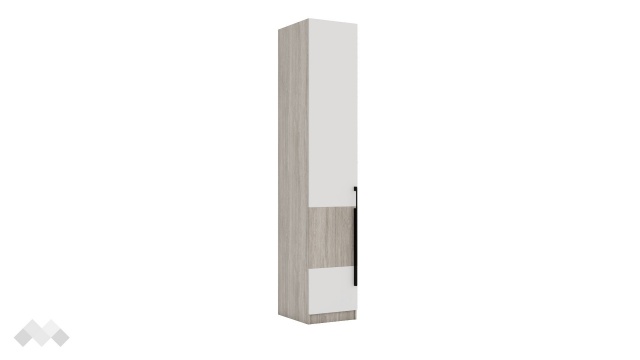 Гардероб Комо еднокрилни дъб ърбан ойстър с бяло - МебелМаг Гардероб Комо еднокрилни дъб ърбан ойстър с бяло