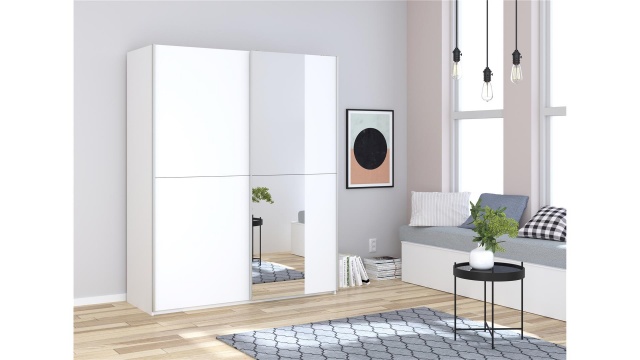 Гардероб Триумф с плъзгащи врати бяло гладко - МебелМаг Гардероб Триумф с плъзгащи врати бяло гладко