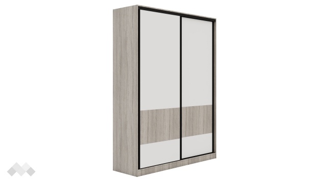 Гардероб Комо с плъзгащи врати дъб ърбан ойстър с бяло - МебелМаг Гардероб Комо с плъзгащи врати дъб ърбан ойстър с бяло