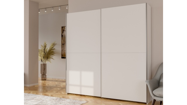 Гардероб Хомано с плъзгащи врати бял - МебелМаг Гардероб Хомано с плъзгащи врати бял