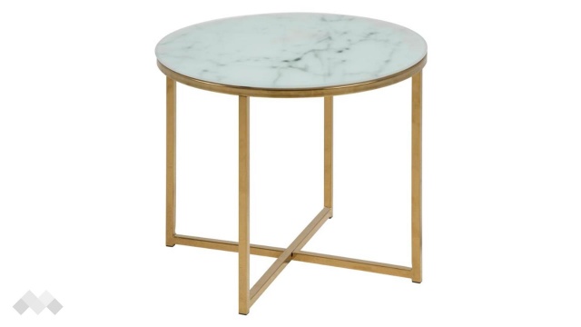 Холна маса Алисма бял мрамор със златно - МебелМаг Холна маса Алисма бял мрамор със златно