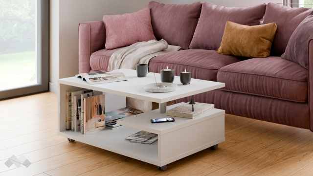 Холна маса Байли бяло гладко - МебелМаг Холна маса Байли бяло гладко