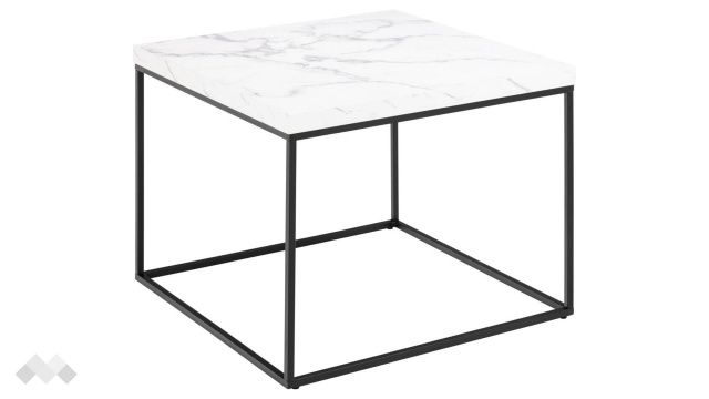 Холна маса Бароса бял мрамор с черно - МебелМаг Холна маса Бароса бял мрамор с черно