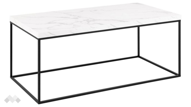 Холна маса Бароса бял мрамор с черно - МебелМаг Холна маса Бароса бял мрамор с черно