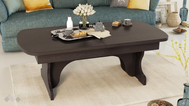 Холна маса Далия разтегателна с повдигащ механизъм венге - МебелМаг Холна маса Далия разтегателна с повдигащ механизъм венге