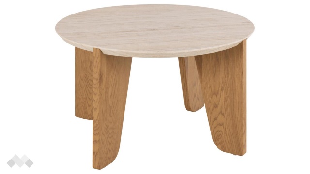 Холна маса Докланд тъмен дъб с травертин - МебелМаг Холна маса Докланд тъмен дъб с травертин