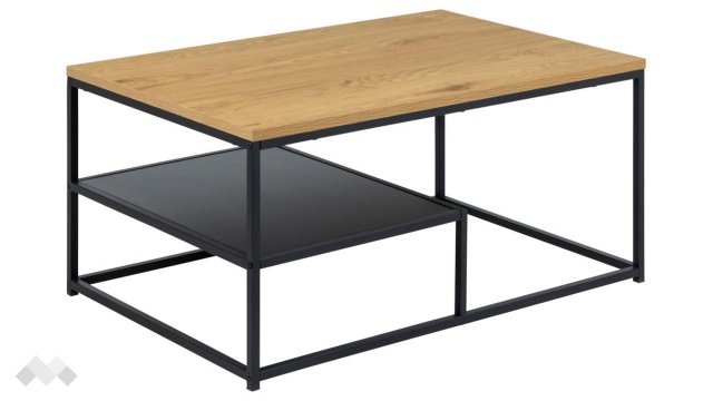 Холна маса Гила тъмен дъб с черен мат - МебелМаг Холна маса Гила тъмен дъб с черен мат