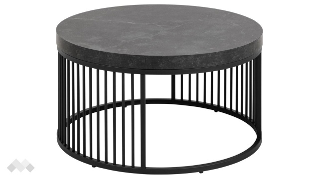 Холна маса Стрингтън черен мрамор с черен мат - МебелМаг Холна маса Стрингтън черен мрамор с черен мат