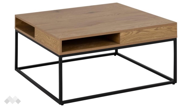 Холна маса Уилфорд дъб натурал с черен дъб - МебелМаг Холна маса Уилфорд дъб натурал с черен дъб