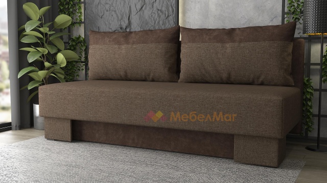 Канапе Лайн триместни светло кафяв с кафяво - МебелМаг Канапе Лайн триместни светло кафяв с кафяво