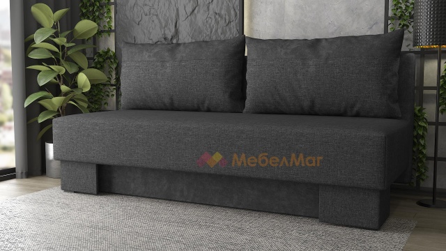 Канапе Лайн триместни тъмно сив със сиво - МебелМаг Канапе Лайн триместни тъмно сив със сиво