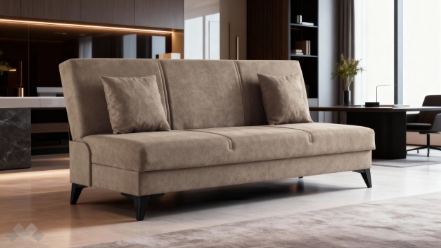 Клик-клак канапе Мерит триместни кафяв - МебелМаг Клик-клак канапе Мерит триместни кафяв