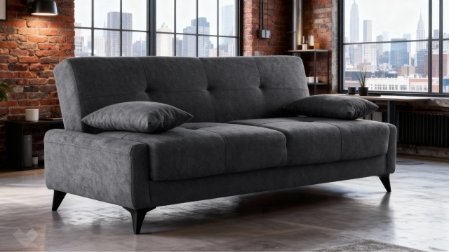 Клик-клак канапе Нейт триместни сив - МебелМаг Клик-клак канапе Нейт триместни сив