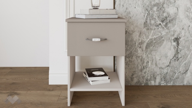 Нощни шкафчета Еридан кашмир с капучино мат - МебелМаг Нощни шкафчета Еридан кашмир с капучино мат