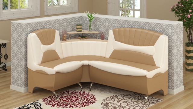 Кухненски ъгъл Виталис универсален ъгъл дъб сонома с бежов и бяло - МебелМаг Кухненски ъгъл Виталис универсален ъгъл дъб сонома с бежов и бяло