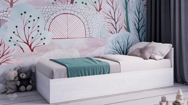 Легло 82/190 Арго с включен матрак Бонел 82/190 бял фладер - МебелМаг Легло 82/190 Арго с включен матрак Бонел 82/190 бял фладер